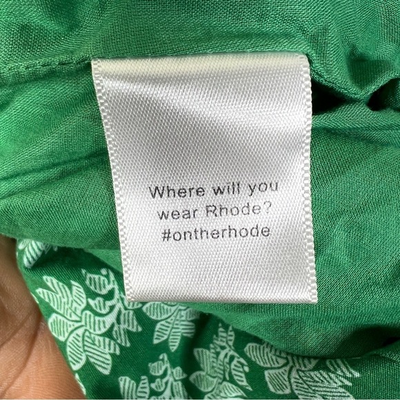 RHODE Green Asymmetric Felicity Scalloped Ruffle Skirt Women's Size 6 - Picture 5 of 13